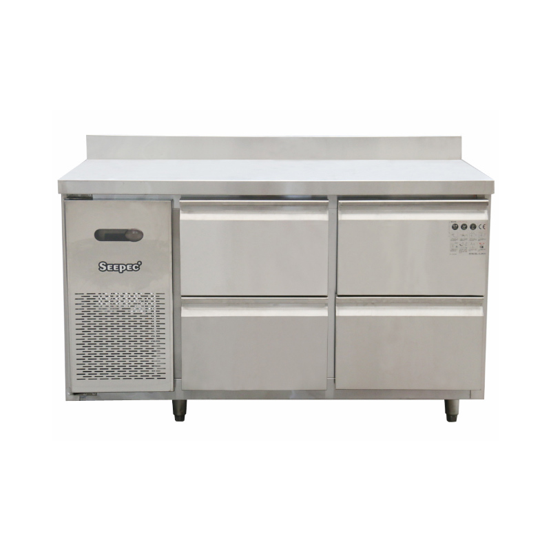 四抽冷藏操作台 不锈钢水吧台冰箱