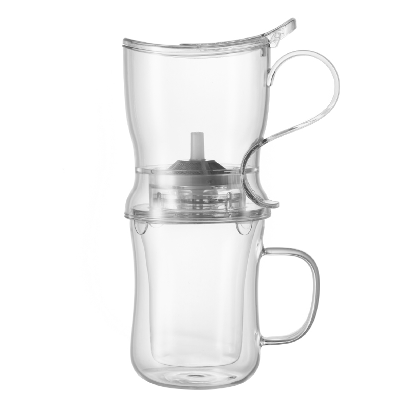 泡茶聪明壶 双层玻璃杯套装 茶水分离冲茶器