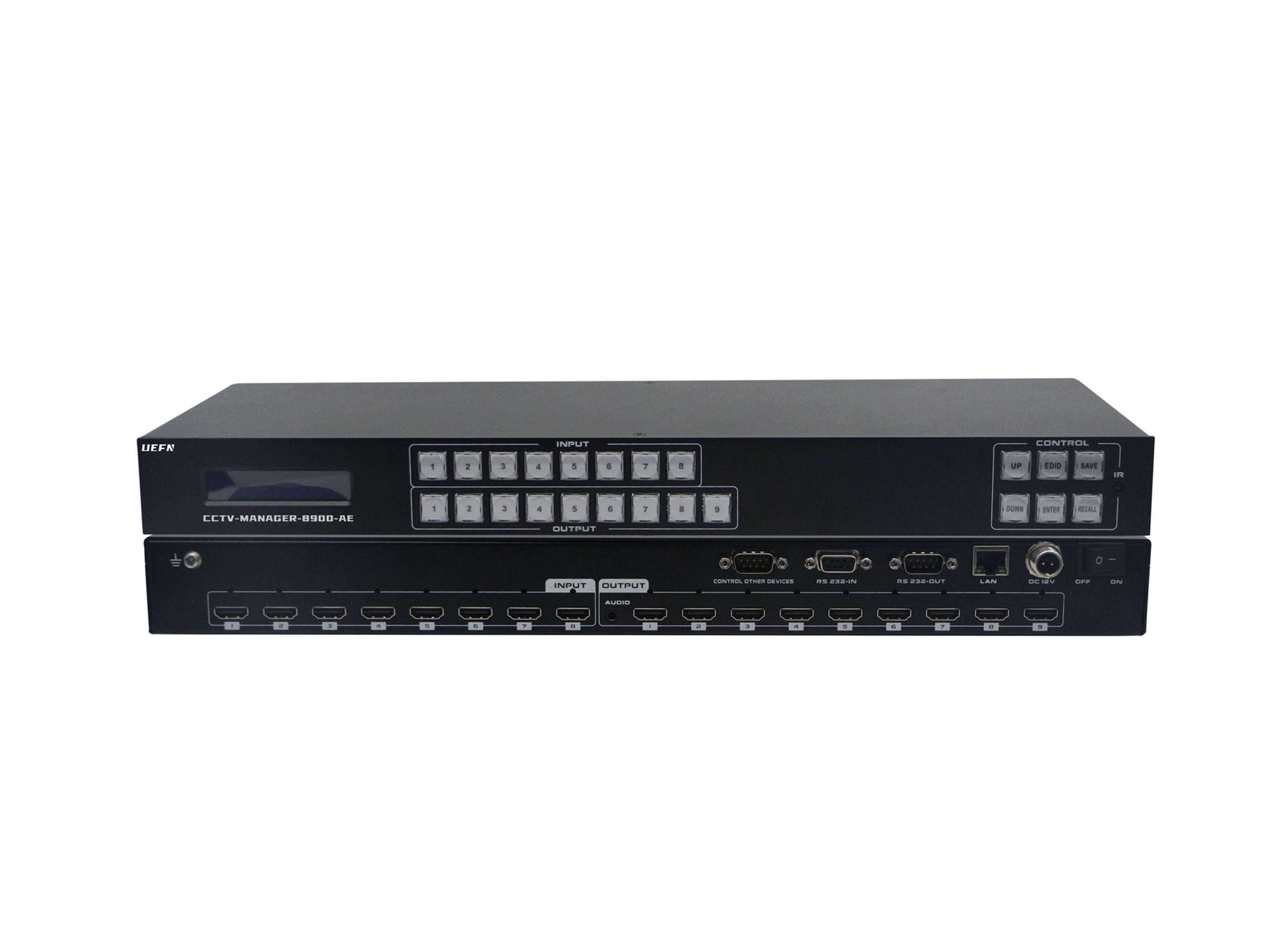 8X9 4K30有缝切换矩阵精简款（APP型）   CCTV-MANAGER-8900-AE