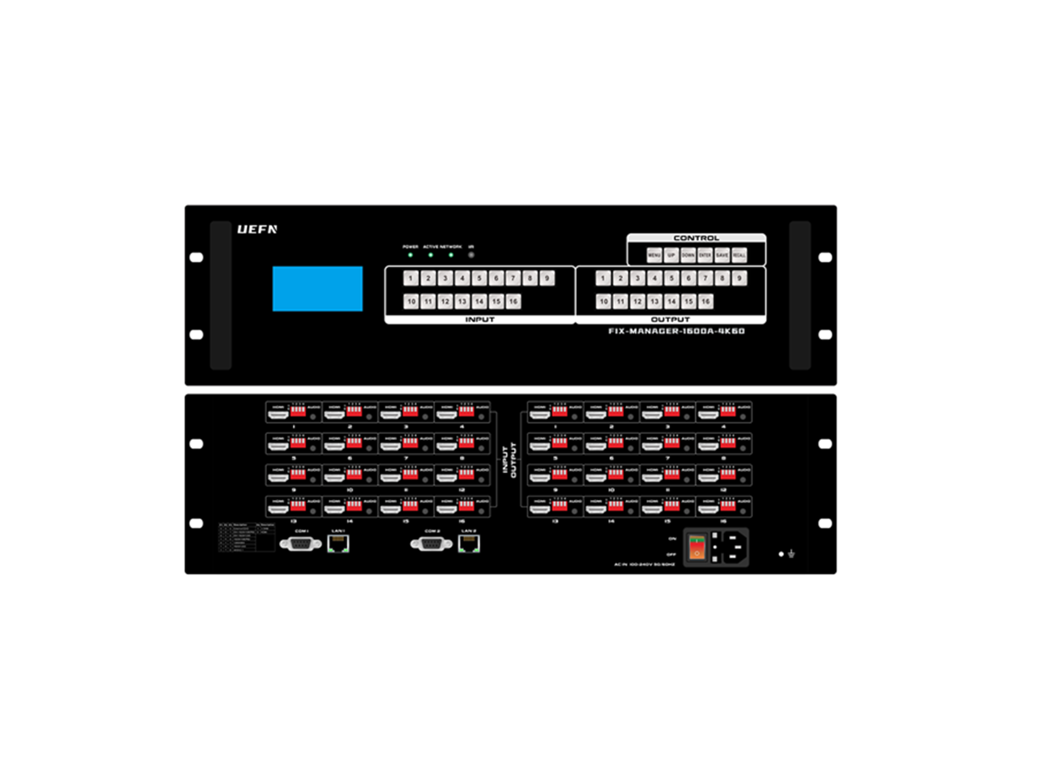 16X16 4K60有缝切换矩阵(APP型）   FIX-MANAGER-1600A-4K60