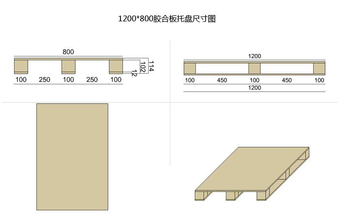 1200x800膠合板托盤(pán)