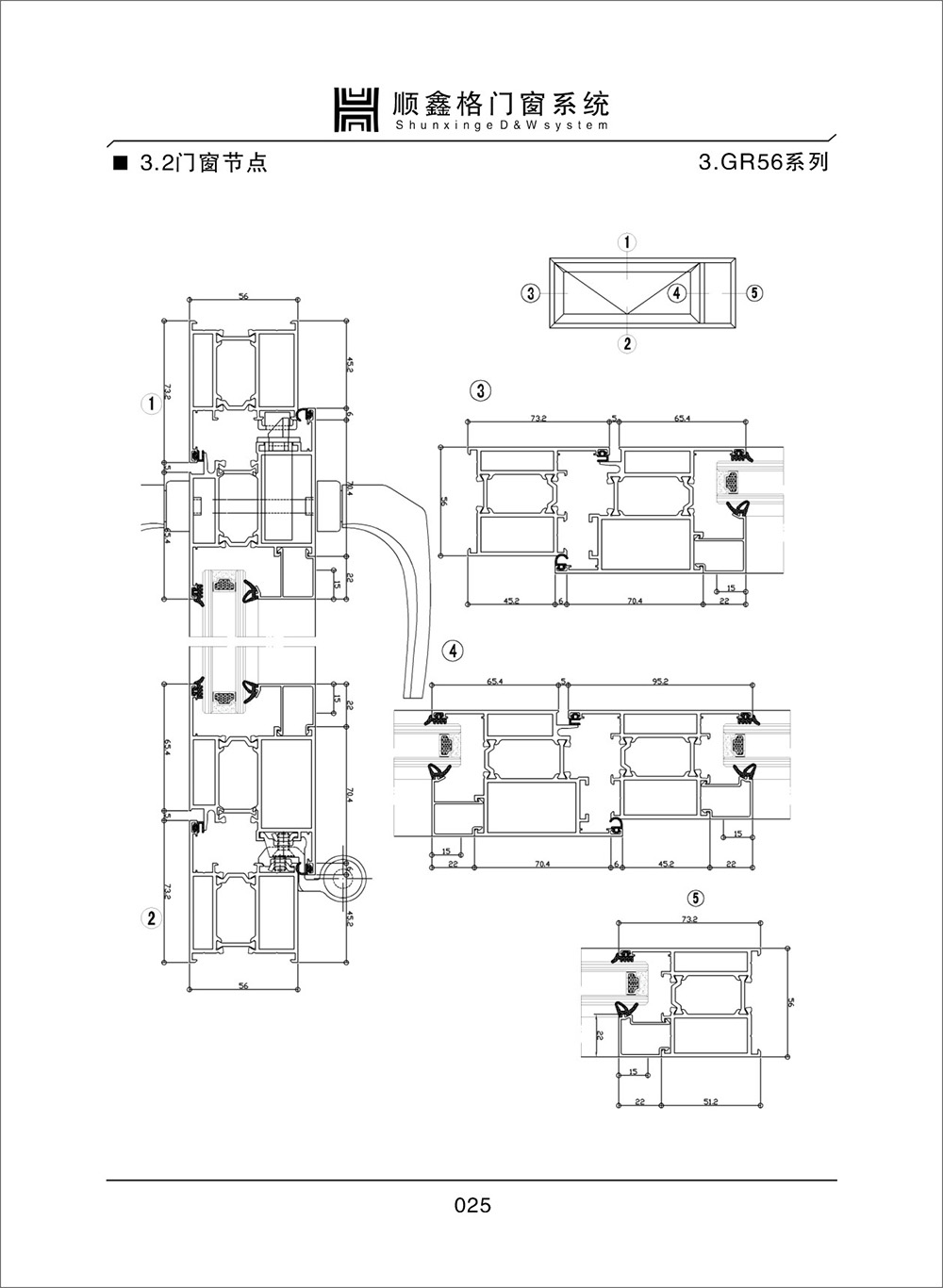 顺鑫阁门窗系统GR56系列