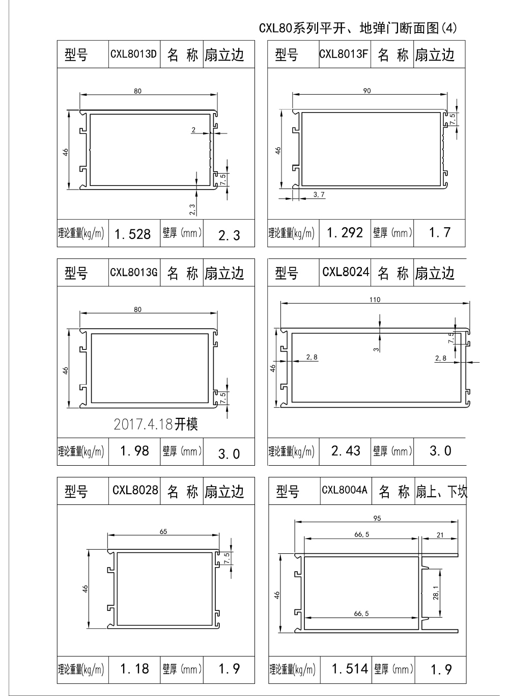 902--S45----BH1.9;2.3;3.0-- YS-CXL80平開、地彈門