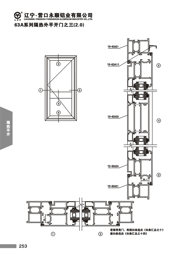 YS-63A系列隔热节能平开门窗