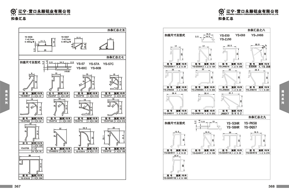 扣條型材匯總