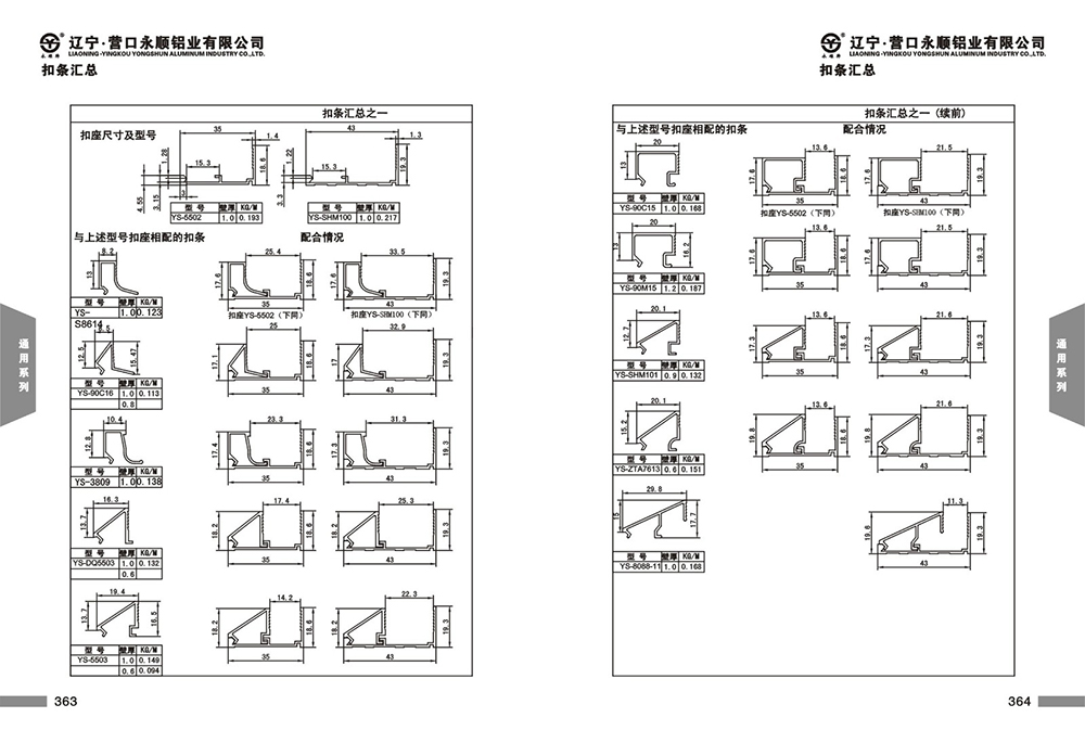 扣条型材汇总