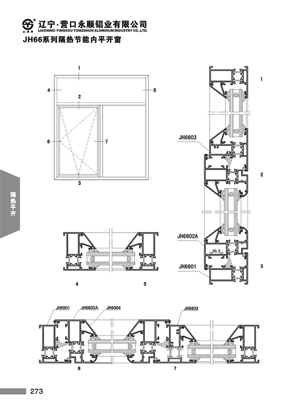 YS-JH66系列隔热节能平开门窗