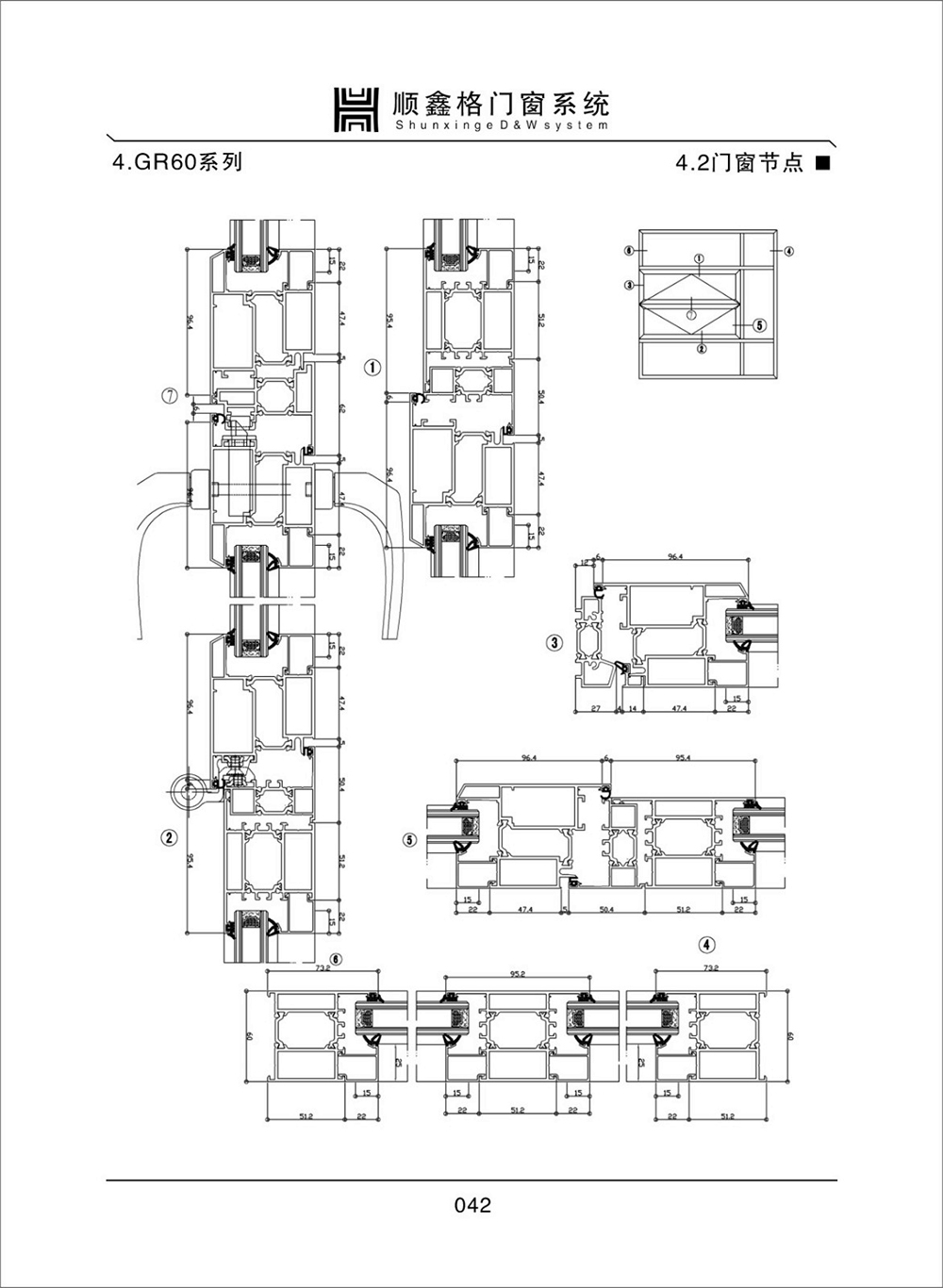 顺鑫阁门窗系统GR60系列