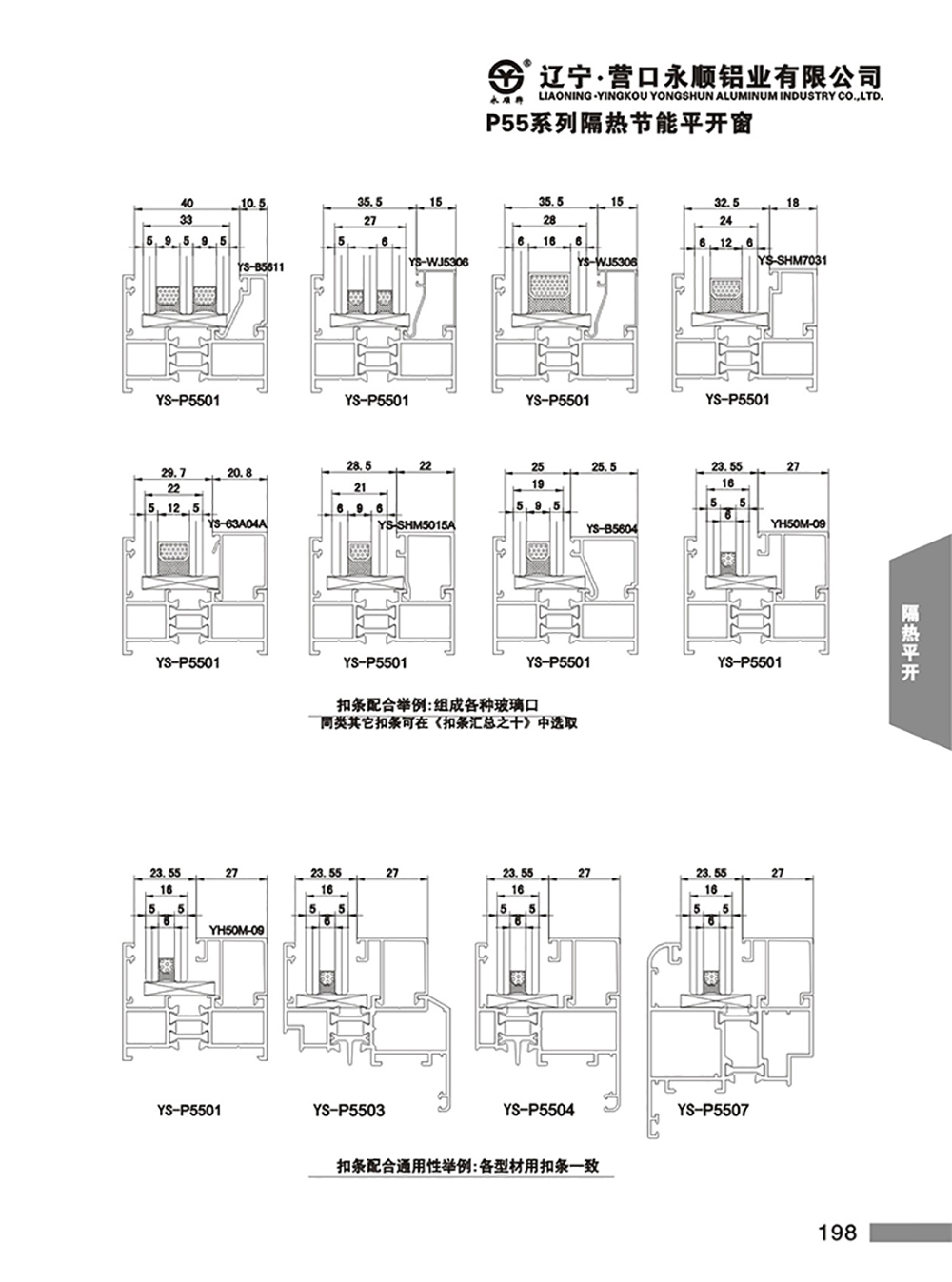 YS-P55系列隔热节能平开门窗