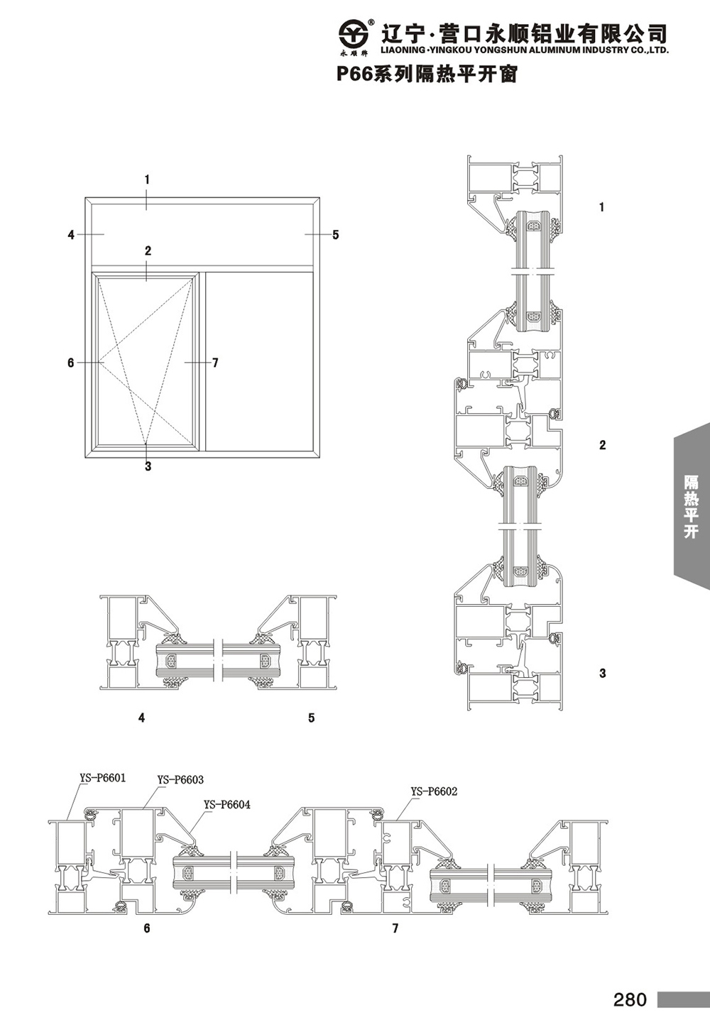 YS-JH66系列隔热节能平开门窗