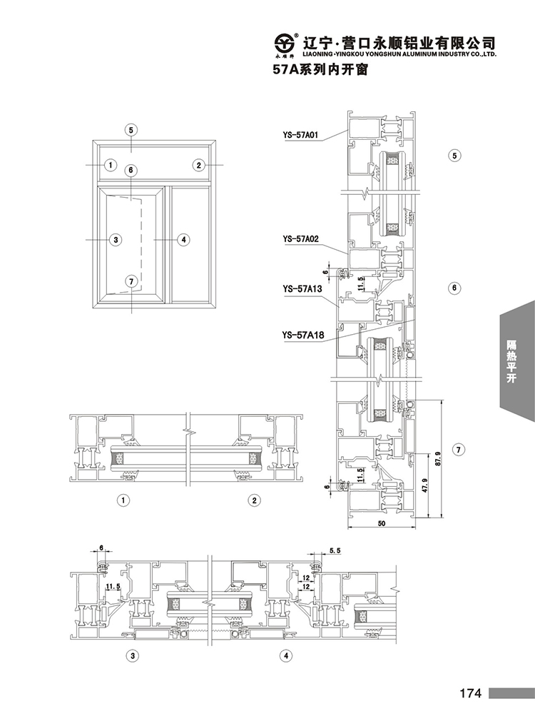 YS-57A系列隔熱節(jié)能平開(kāi)門(mén)窗