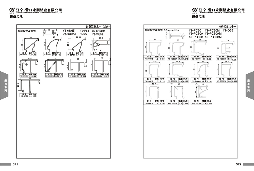 扣条型材汇总