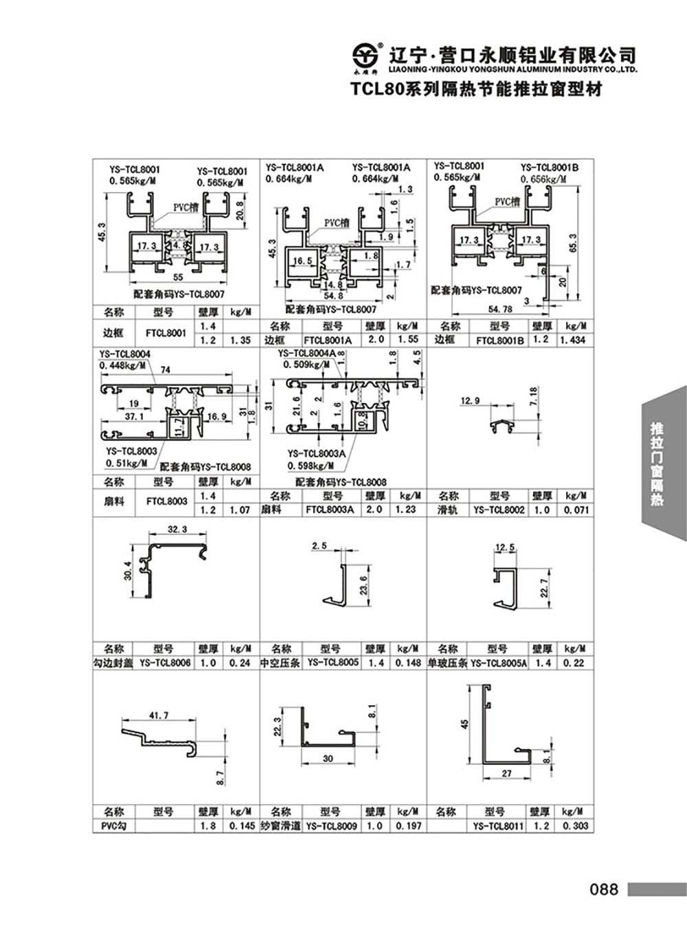 TCL80系列隔热节能推拉窗