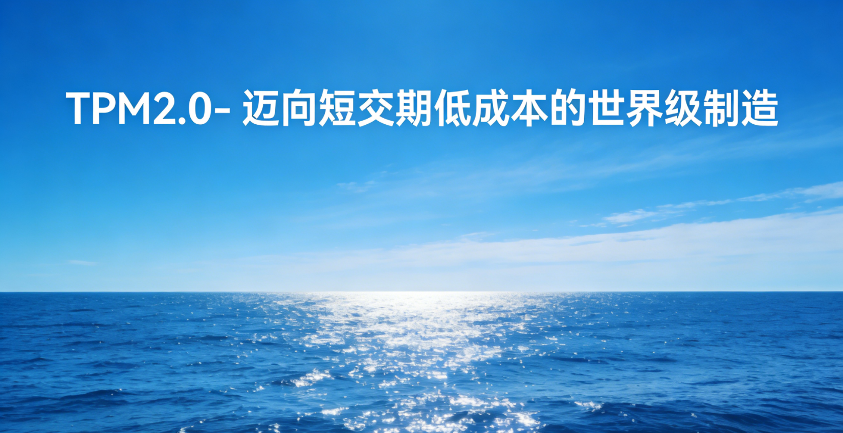 TPM2.0- 迈向短交期低成本的世界级制造