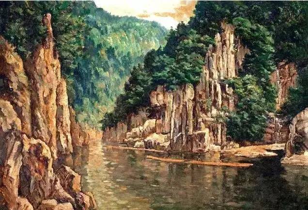 《漓江山水》布面油彩