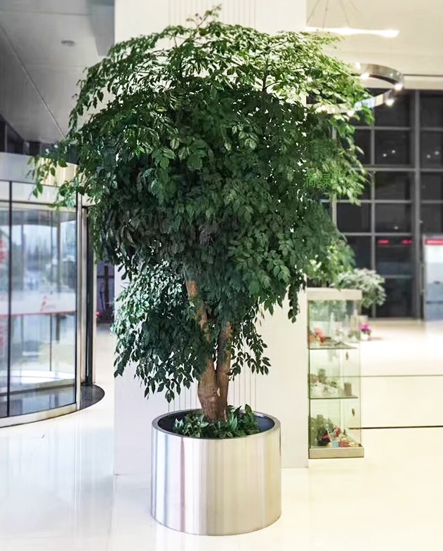 大型圆型不锈钢花器002