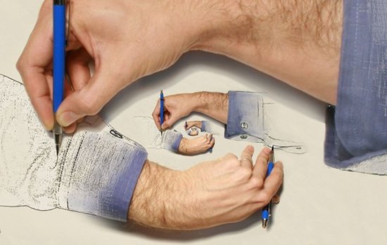 手变成了画