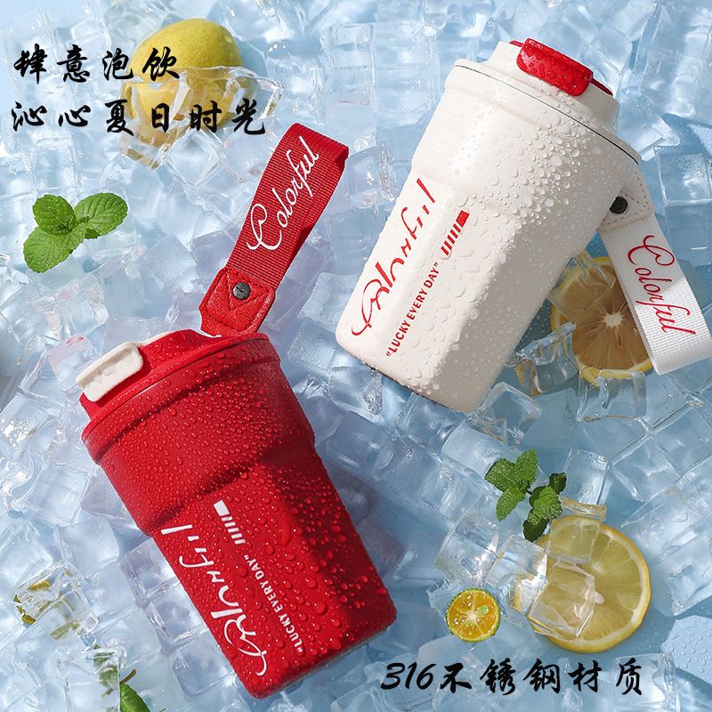 简约316不锈钢保温杯便携车载咖啡杯可爱礼品杯子高颜值学生水杯