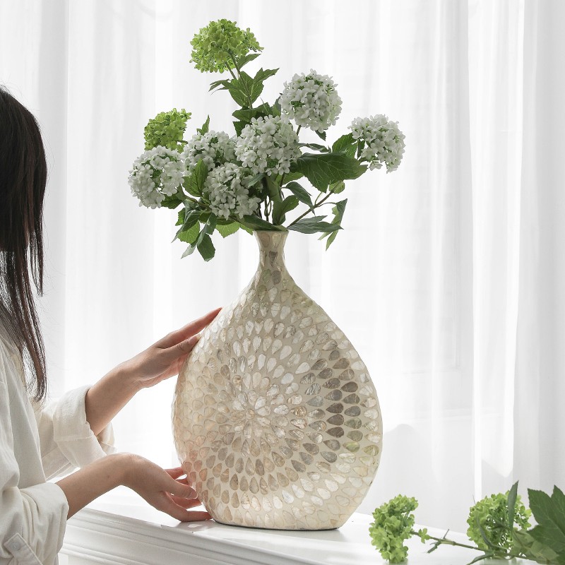 European Cream Shell Vase