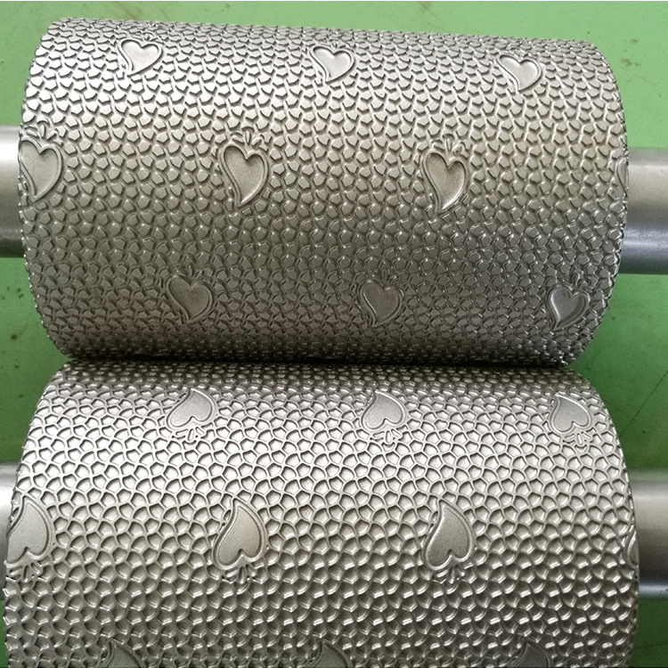 Steel to steel embossing roll