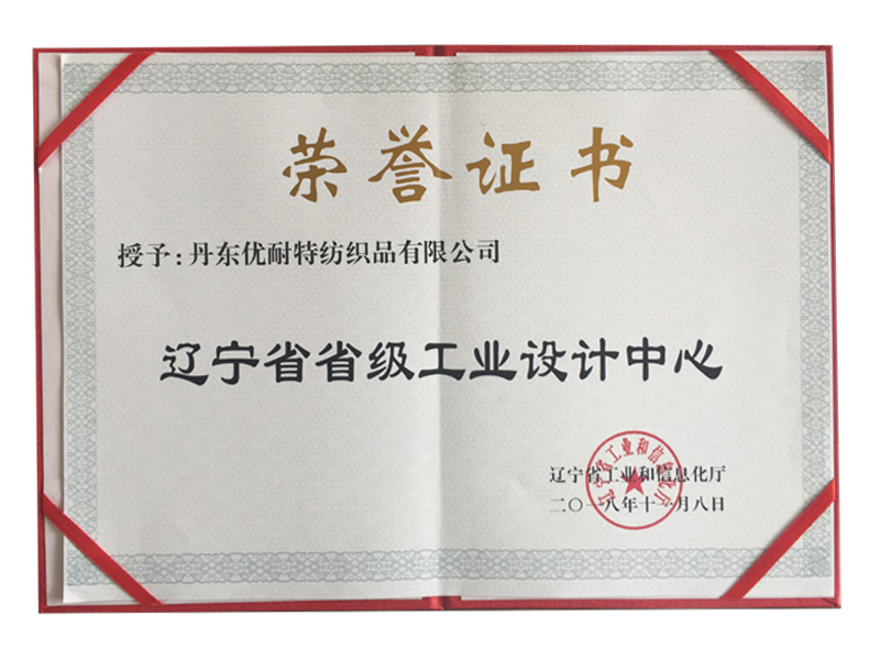 辽宁省省级工业设计中心荣誉证书