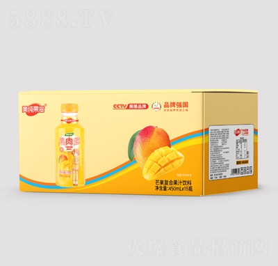 美纯果滋果肉多芒果复合果汁饮料450mlX15瓶