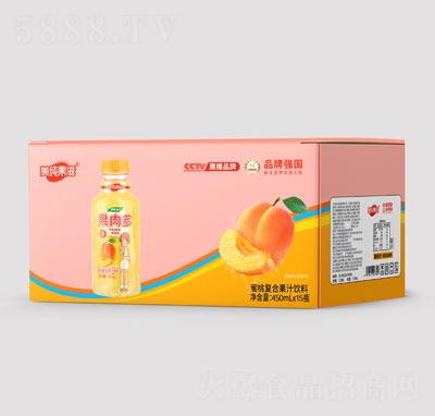 美纯果滋果肉多蜜桃复合果汁饮料450mlX15瓶