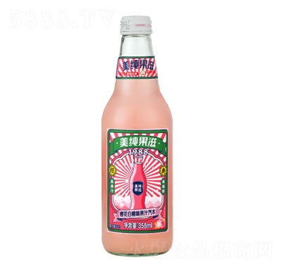美纯果滋1988樱花白桃味果汁汽水358ml