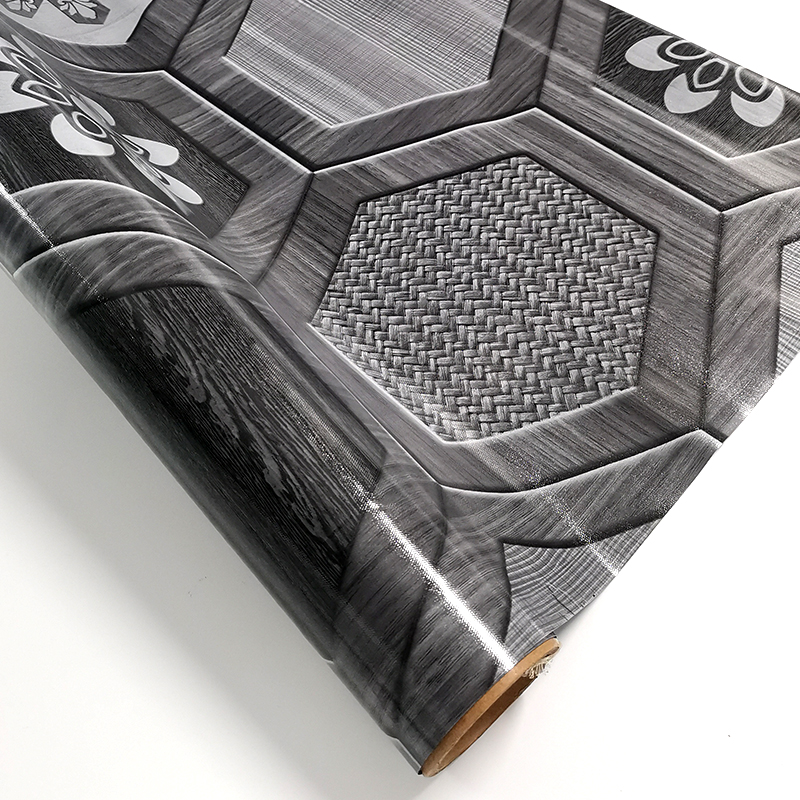PVC FLOORING ROLL-Black and White-008