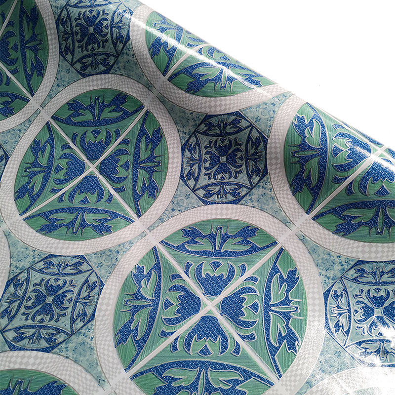 PVC FLOORING ROLL-Blue Flower-007