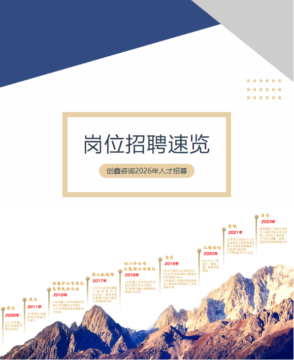 2026年創(chuàng)鑫工程咨詢股份有限公司招聘簡章