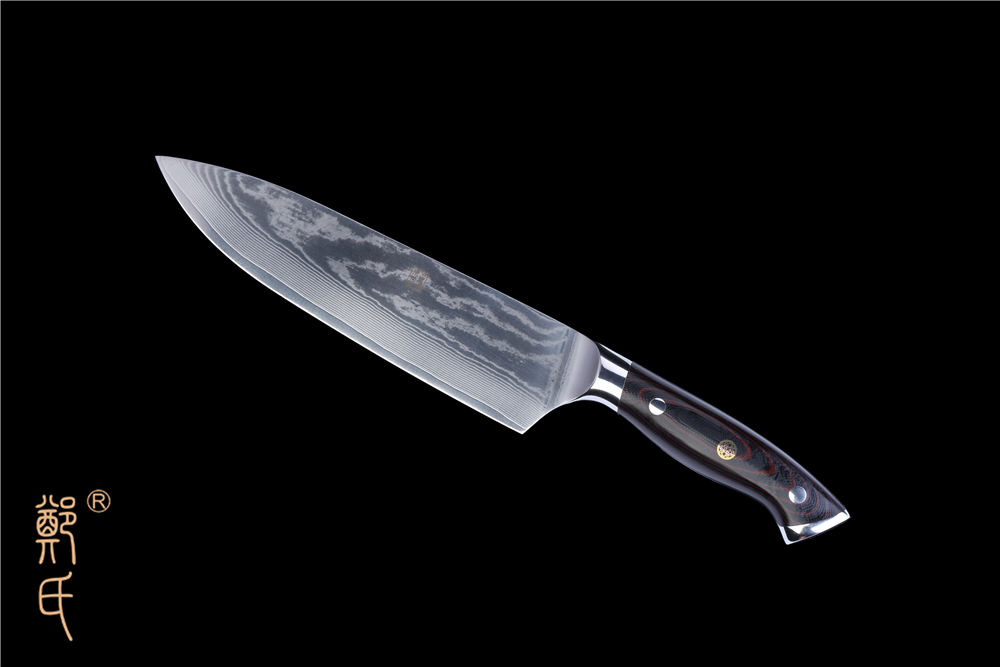 Damascus cooking knife