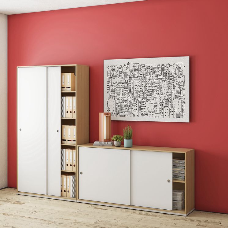 Flom Sliding Door Cabinet