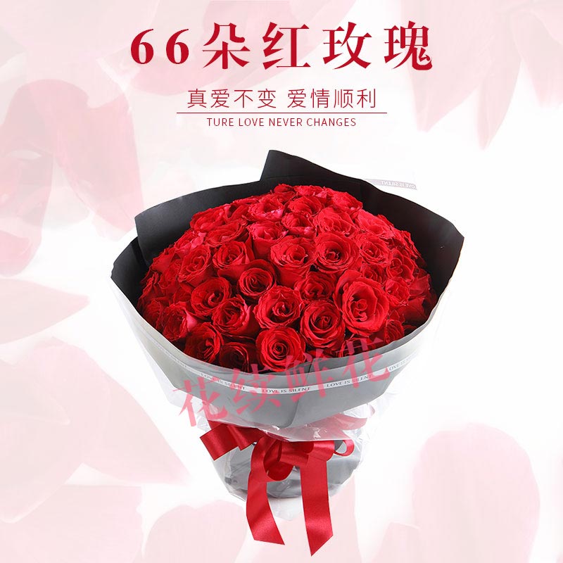 全国鲜花速递  不变的心----玫瑰66枝