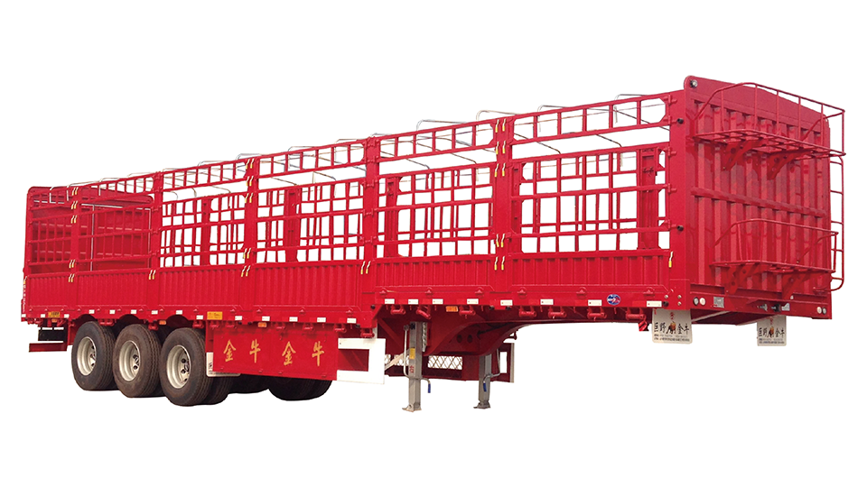 2019新款鹅颈仓栅式运输半挂车