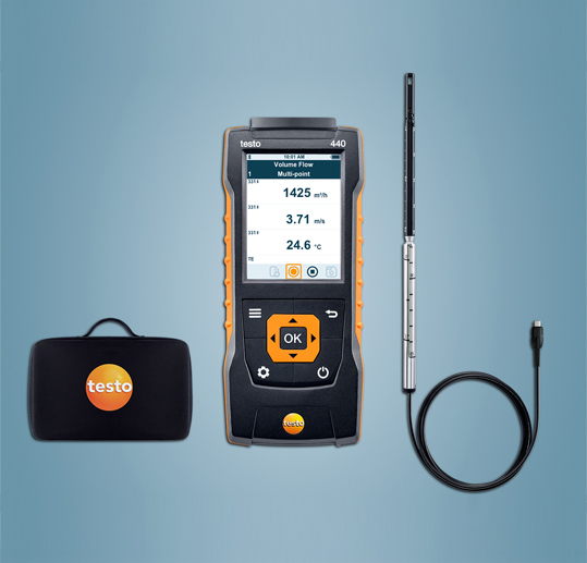 testo 440 標(biāo)準(zhǔn)有線(xiàn)連接熱線(xiàn)風(fēng)速套裝