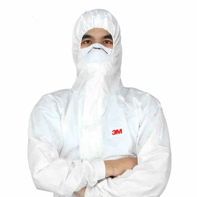 3M 白色带帽连体防护服 4545