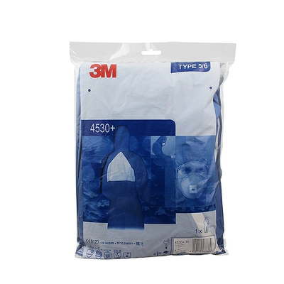 3M 蓝色带帽连体防护服 4532+