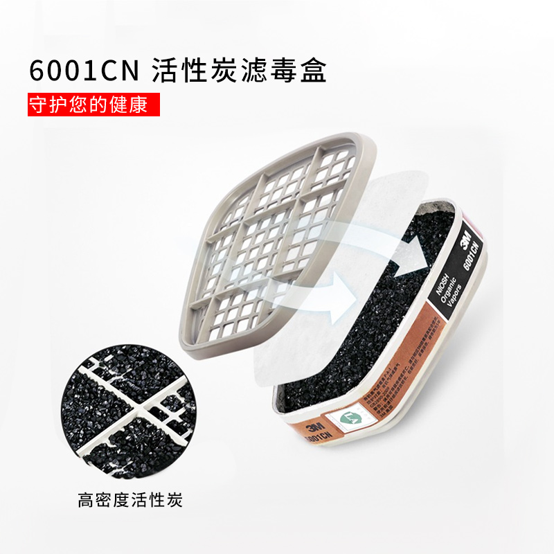 3M 6001CN过滤有机气体滤毒盒 呼吸防护 过滤罐