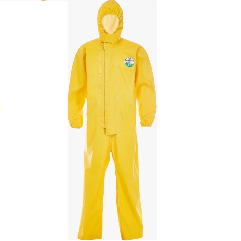 雷克兰EPVC428带帽连体衣双层拉链PVC材质防化服
