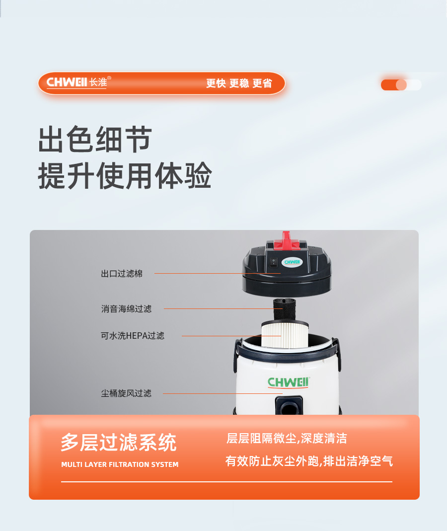 长淮CH-A20V干式真空吸尘器细节