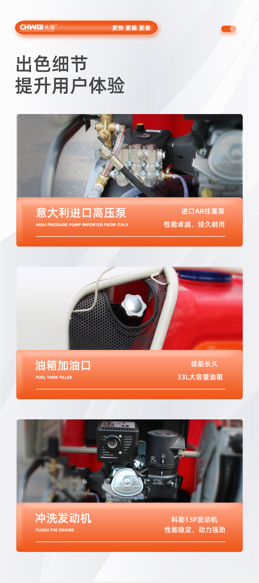 长淮CH-SLC2501二合一高压冲洗车细节优势