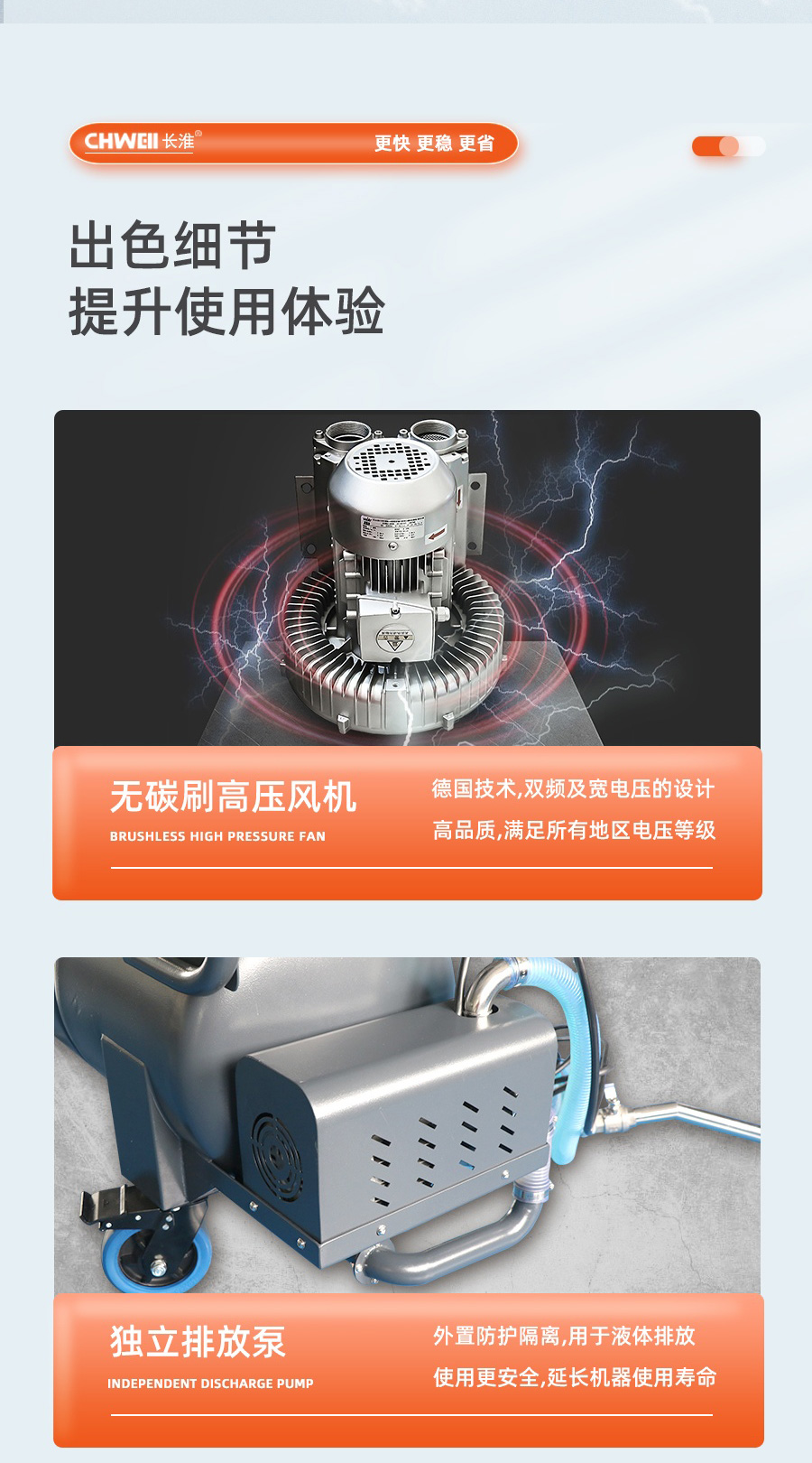 长淮CH-751PDO固液分离式工业吸尘机细节