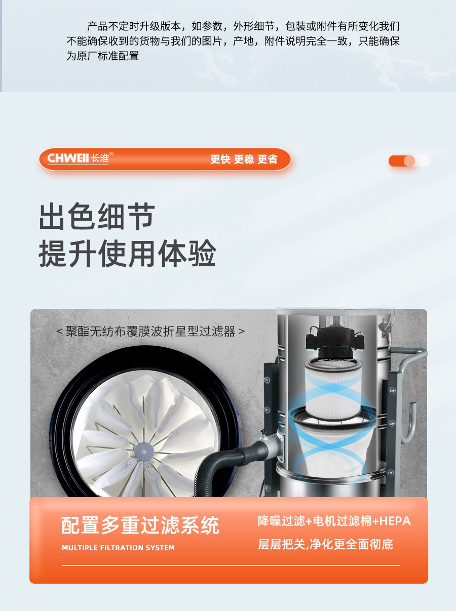 长淮CH-G188L锂电池工业吸尘器细节