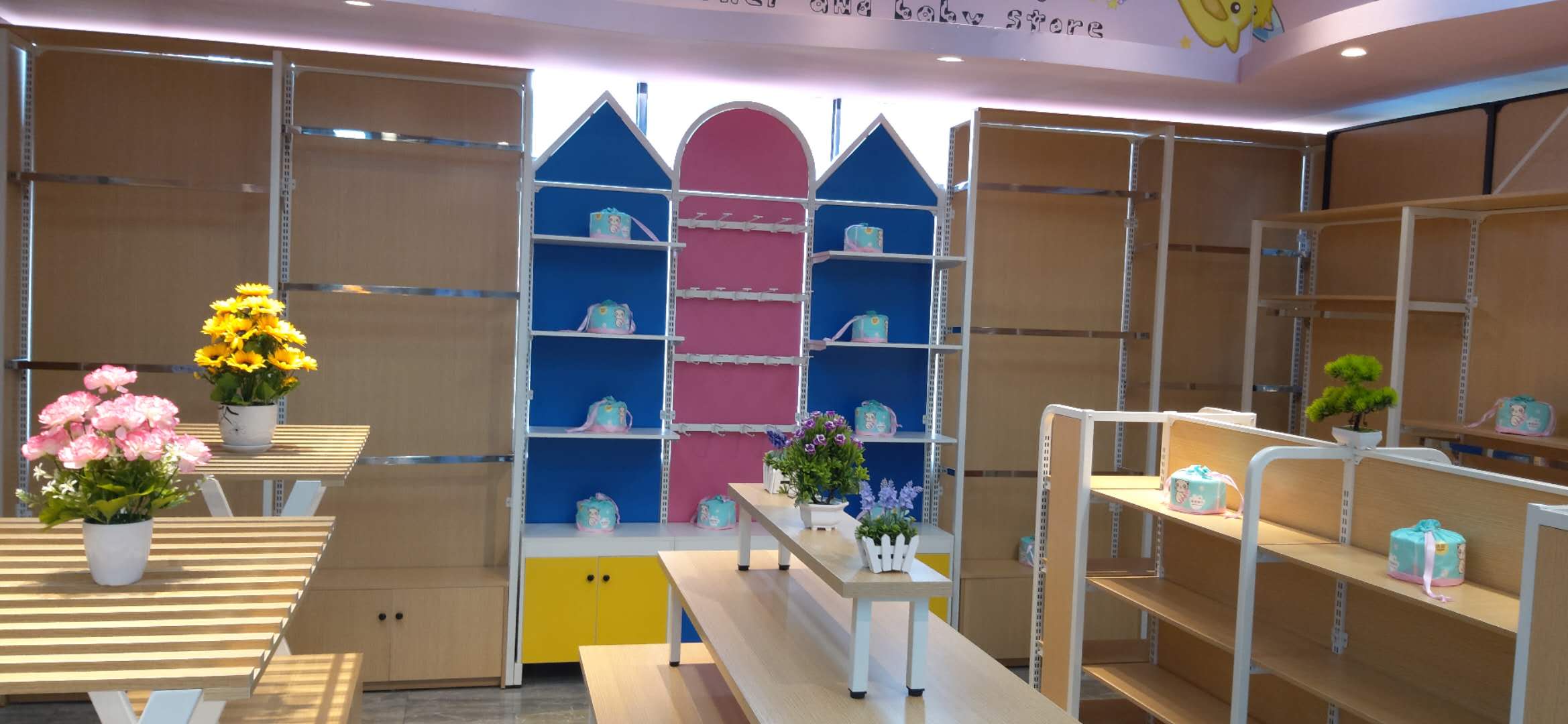 母婴店货架-钢木货架