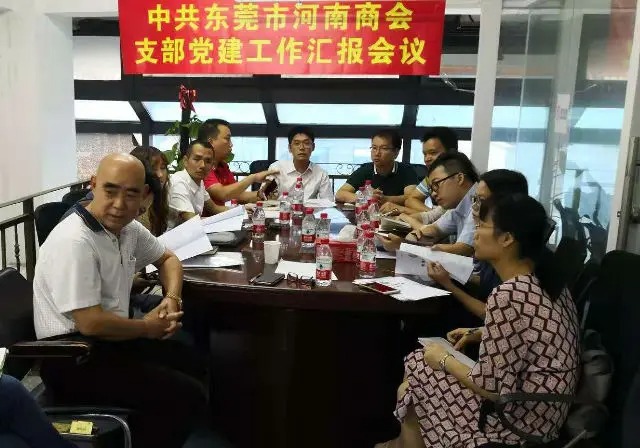 东莞市东城社会组织工委领导莅临东莞市河南商会党支部指导党建工作