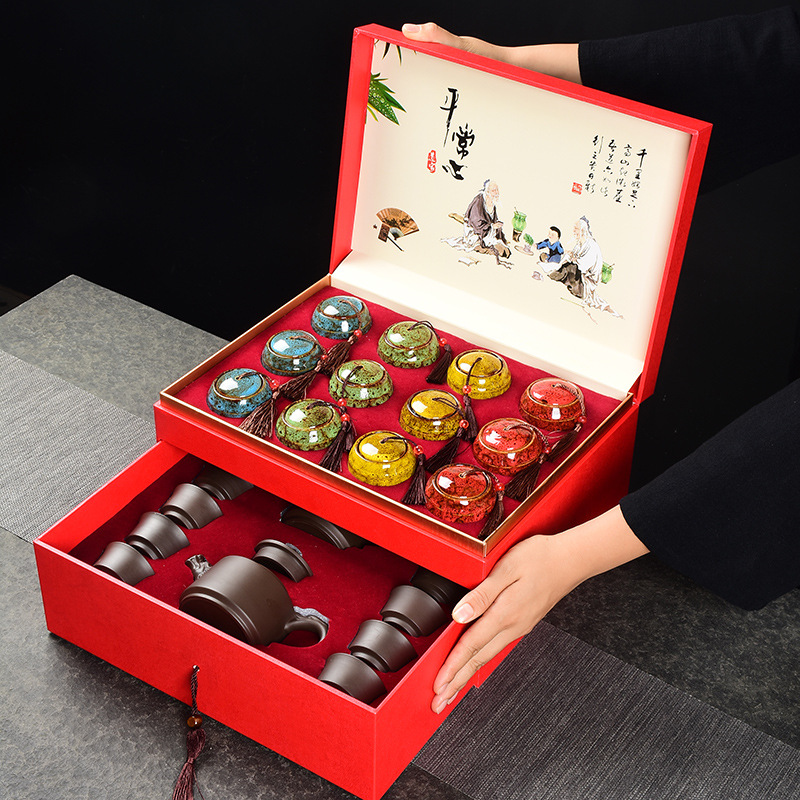 大红袍茶叶礼盒装特级铁观音金骏眉红茶节日送礼长辈高档年货