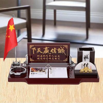 商务木质台历架批发定 制老板办公桌创意摆件笔筒日历记事