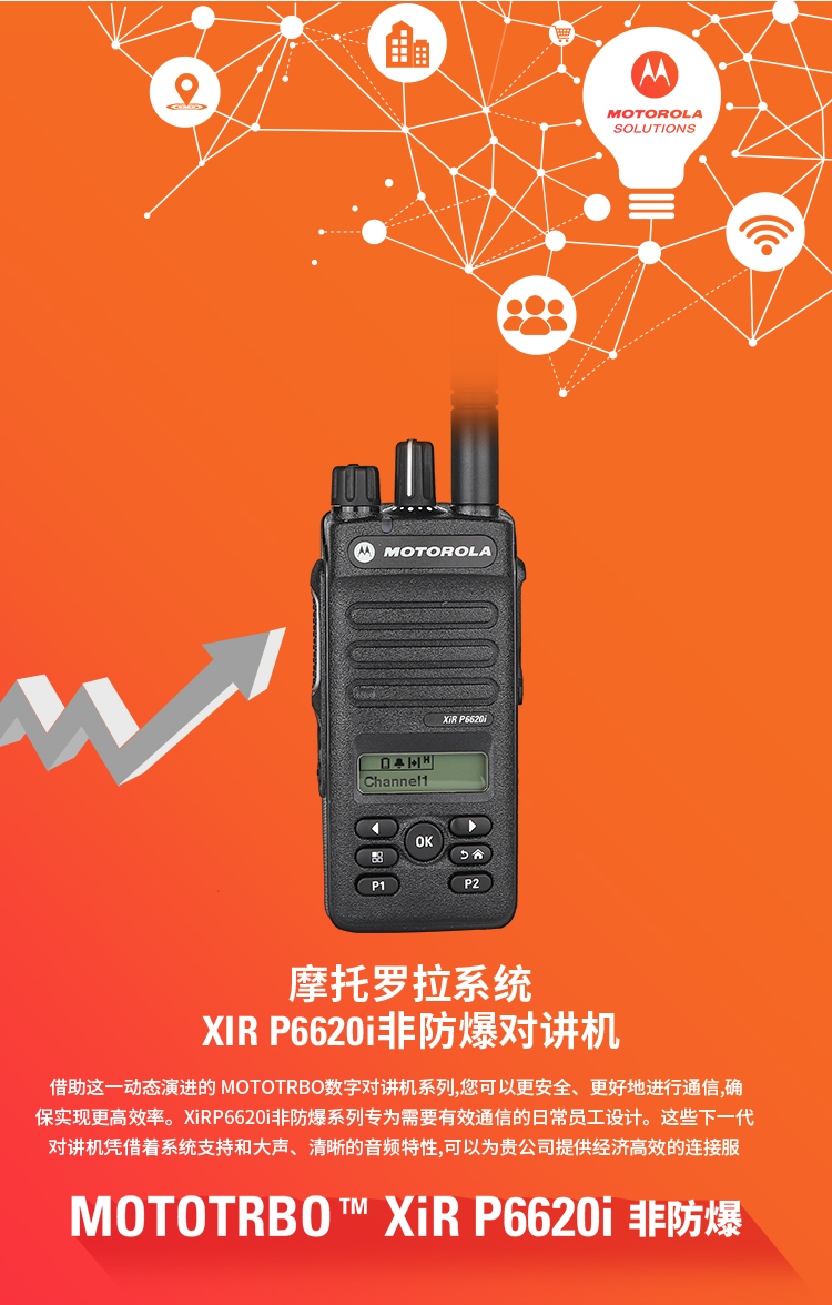 防爆对讲机，摩托罗拉P6620i数字防爆对讲机