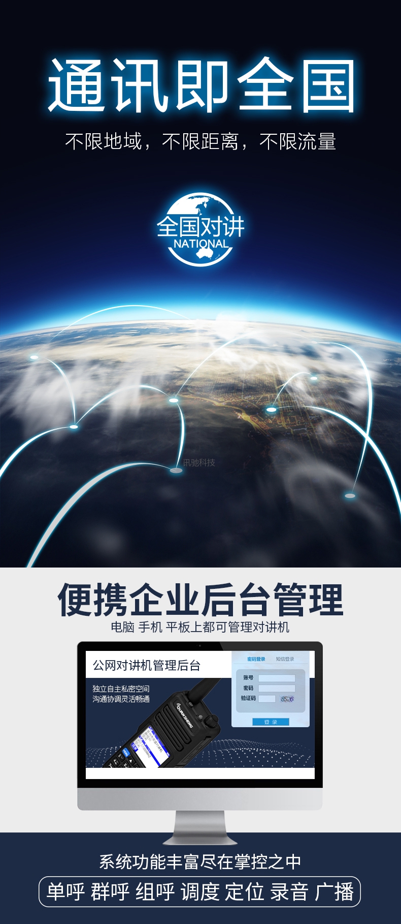 模拟+公网双模对讲机